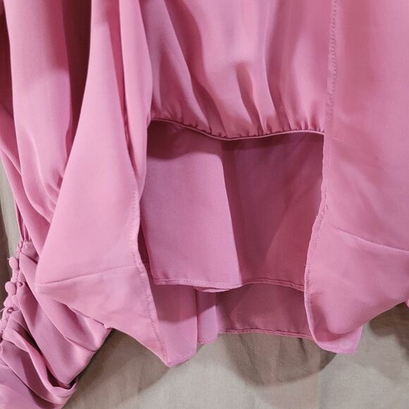 W118 by Walter baker size small pink split long sleeve peplum top - Picture 9 of 12